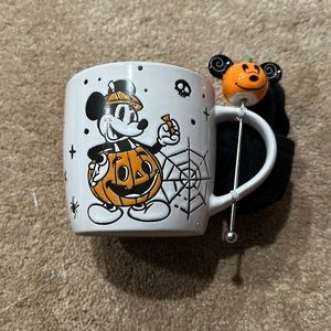 Halloween Mickey mug with stirrer